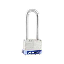 Master Lock 1DLJ Padlock, Keyed Different Key, 5/16 in Dia Shackle, 2-1/2 in H Shackle, Steel Shackle, Steel Body