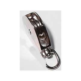 BARON 0173ZD-2 Rope Pulley, 7/16 in Rope, 55 lb Working Load, 2 in Sheave, Nickel