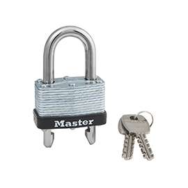 Master Lock 510D Padlock, Keyed Different Key, Adjustable Shackle, 9/32 in Dia Shackle, Steel Shackle, Steel Body
