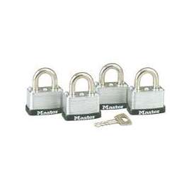 Master Lock 3009D Keyed Padlock, 1-1/2 in W Body, 5/8 in H Shackle, Steel
