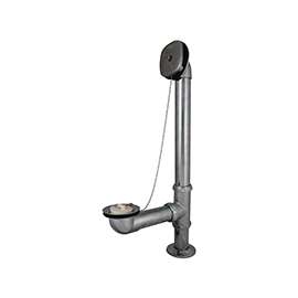 Keeney 600SN Bath Drain Assembly, Brass, Satin Nickel, For: Leg Tubs