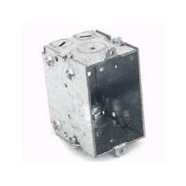 RACO 528 Switch Box, 1 -Gang, 1 -Outlet, 7 -Knockout, 1/2 in Knockout, Steel, Gray, Galvanized, Bracket Mounting