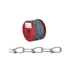 Campbell 0720127 Loop Chain, #1, 250 ft L, 155 lb Working Load, Low Carbon Steel, Zinc