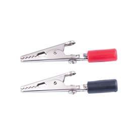 GB 14-077 Alligator Clip, 7/16 in Jaw Opening, 22 to 14 AWG Wire, Black/Red