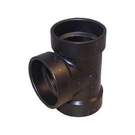 CANPLAS 102103BC Pipe Tee, 3 in, Hub, ABS, Black