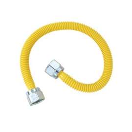 BrassCraft ProCoat CSSLNN-16N Gas Connector, 1/4 in Inlet, 1/4 in Outlet, Stainless Steel