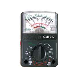 GB GMT-312 Multimeter, Analog Display, Functions: AC Voltage, Continuity, DC Current, DC Voltage, Resistance, Black