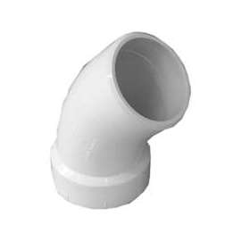 CANPLAS 192402 Sanitary Street Pipe Elbow, 2 in, Spigot x Hub, 45 deg Angle, PVC, White