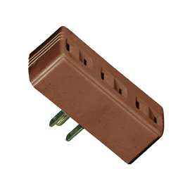 Eaton Wiring Devices BP1747B Outlet Tap, 2 -Pole, 15 A, 125 V, 3 -Outlet, NEMA: NEMA 1-15R, Brown