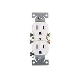Eaton Wiring Devices C270W Duplex Receptacle, 2 -Pole, 15 A, 125 V, Push-in, Side Wiring, NEMA: 5-15R, White