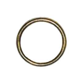 BARON Z-7-1 Welded Ring, 1 in ID Dia Ring, #7 Chain, Metal, Nickel Brass