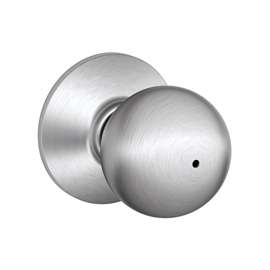 Schlage Orbit Series F40 ORB 626 Privacy Door Knob, Satin Chrome