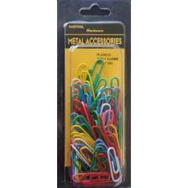 Plextool Paper Clips Assorted Colors #2, 1", 65pcs/PK, 24 PK/Box, Total 1560pcs (PLX00533)