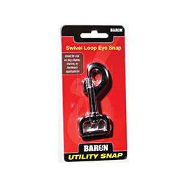 BARON C-017-1 Bolt Snap with Strap Eye, 80 lb Working Load, Aluminum/Zinc, Nickel