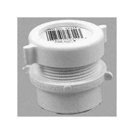 CANPLAS 192858A Trap Pipe Adapter, 1-1/2 x 1-1/4 in, 1-1/2 in, Spigot x Slip, PVC, White