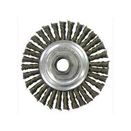Weiler 36018 Wire Wheel Brush, 4 in Dia, 5/8-11 Arbor/Shank, Steel Bristle