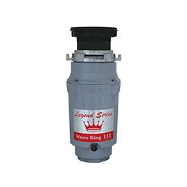 Waste King Legend Series L-111 Garbage Disposer, 1/3 hp Motor, 115 V, Stainless Steel