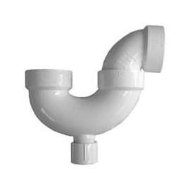 CANPLAS 193201AS P-Trap, 1-1/2 in, Hub, PVC, White, SCH 40 Schedule