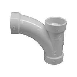 CANPLAS 194301 Combination Tee Pipe Wye, 1-1/2 in, Hub, PVC, White, SCH 40 Schedule