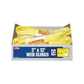 S-Line 20-EE2-9802X12 Lifting Sling, 2 in W, 12 ft L, 2-Ply, 6200 lb Vertical Hitch, Polyester, Gray
