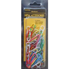 Plextool Paper Clips Assorted Colors #3, 1-1/8", 60pcs/PK, 24 PK/Box, Total 1440pcs (PLX00534)