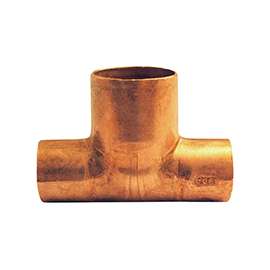 EPC 111BH Series 32704 Bullhead Tee, 1/2 x 1/2 in Run, 3/4 in Branch, Sweat x Sweat Run Connection
