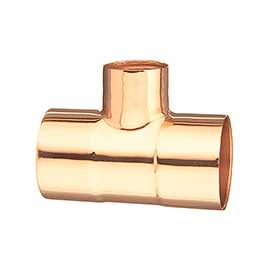 EPC 111R Series 32774 Pipe Reducing Tee, 3/4 x 3/4 in Run, 1/2 in Branch, Sweat x Sweat Run Connection
