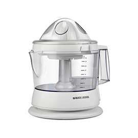 Black+Decker CJ625 Citrus Juicer, 120 V, 34 oz Bowl, Plastic, White
