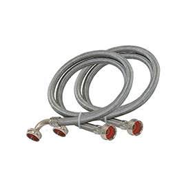 EASTMAN 48378 Washing Machine Hose, 3/4 in FHT x FHT, Stainless Steel