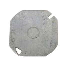 RACO 724 Electrical Box Cover, 4 in L, 4 in W, Octagon, Galvanized Steel