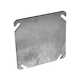 RACO 8752 Electrical Box Cover, 4 in L, 4 in W, Square, Galvanized Steel