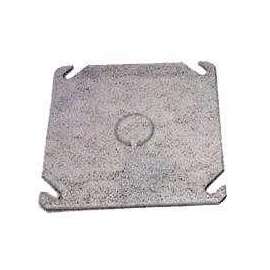 RACO 8753 Electrical Box Cover, 4 in L, 4 in W, Square, Galvanized Steel