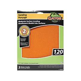Gator 7263-012 Sanding Sheet, 120-Grit, Aluminum Oxide