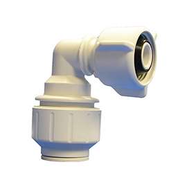 John Guest PEIBTC2034P Female Swivel Elbow, 1/2 in, 1/2 in, 90 deg, White