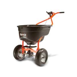 Agri-Fab 45-0462 Broadcast Spreader, 130 lb Capacity, 12 ft W Spread, Poly Hopper, 25,000 sq-ft Coverage Area