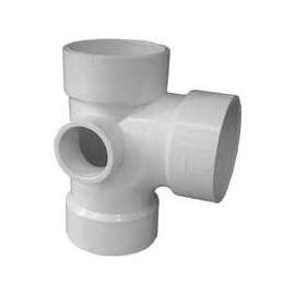 GENOVA 700 Series 77031 Pipe Tee with Double Side Inlet, 3 x 3 in Run, Hub Run Connection, 3 x 1-1/2 in Branch