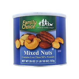 Family Choice 828 Mixed Nut, 26 oz Can