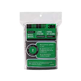 3M 10116 Steel Wool Pad, #2-Grit, Medium, Metal