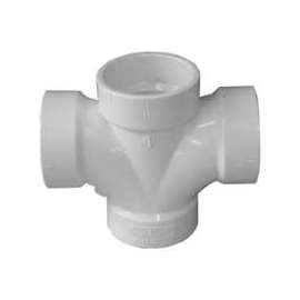 GENOVA 700 Series 73515 Reducing Double Sanitary Tee, 1-1/2 in Run, Hub Run Connection, 1-1/2 in Branch