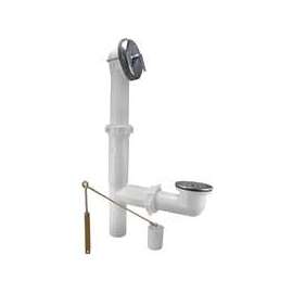 Plumb Pak PP64W Bath Drain Assembly, Plastic, White, Polished Chrome