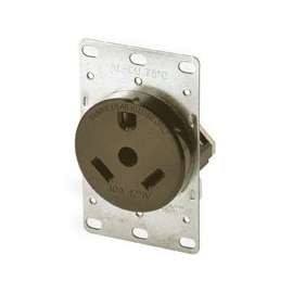 Eaton Cooper Wiring 1263-BOX Power Receptacle, 30 A, Brown