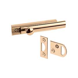 Defender Security U 9962 Slide Bolt, 3 in L, Brass, Polished