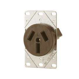 Eaton Cooper Wiring 32B-BOX Power Receptacle, 50 A, Brown