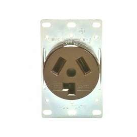 Eaton Cooper Wiring 38B-BOX Power Receptacle, 30 A, Brown