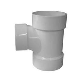 GENOVA 700 Series 71143 Reducing Sanitary Tee, 4 x 4 in Run, Hub Run Connection, 3 in Branch, Hub Branch Connection