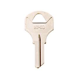 Hy-Ko 11010CO68 Key Blank, 1.6 in L x 0.78 in W, Brass, Nickel Plated