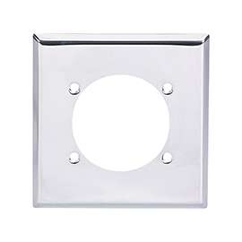 Eaton Wiring Devices 69-BOX Standard-Size Power Outlet Wallplate, 2-Gang, Chrome, Silver