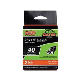 Gator 3179 Sanding Belt, 40-Grit, Extra Coarse, 18 in L, 3 in W, Aluminum Oxide