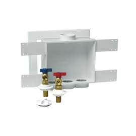 Oatey Quadtro 38529 Washing Machine Outlet Box, 1/2 in, Brass/Polystyrene, Brown