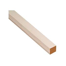 Waddell 8308UB Dowel Rod, 36 in L, 1/2 in Dia, Square, Hardwood